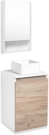 Runo Мебель для ванной Бари 40 R Uno подвесная дуб крафт/белая – фотография-1